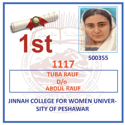 1st Position Holder