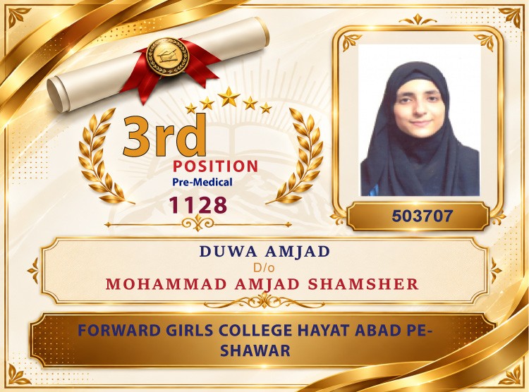 3rd Position Holder