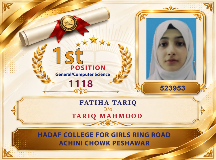 1st Position Holder