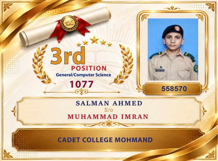 3rd Position Holder